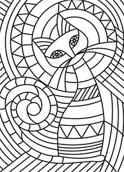 Coloriage Vitrail Un Chat Tidou Fr