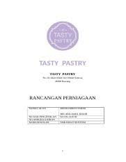 Folio Perniagaan 1 Nyeh Docx Tasty Pastry Tasty Pastry No 20 Jalan Orkid 1a 3 Bukit Sentosa 48300 Rawang Rancangan Perniagaan Nama Calon No Kad Course Hero