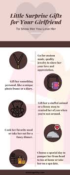 Finding unique gifts for girlfriends can be tricky, but don't worry because we've done all the hard work for you and found these cool items that the lucky lady is bound to love. Little Surprise Gifts For Your Girlfriend To Show Her You Love Her What To Get My