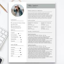 Gray And Hunter Green Modern Resume Template Resume Template Etsy Resume Template Modern Resume Template Resume Template Etsy