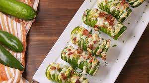 Jalapeno Popper Stuffed Zucchini Recipe Appetizer Recipes Recipes Side Recipes