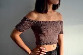 Learn to knit this beginner friendly crop top just in time for summer! Knitting Pattern Off Shoulder Crop Top Etsy Knit Crop Top Pattern Crop Top Pattern Knit Top Patterns