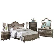 Clearly influenced by the later renaissance period, which featured enrichment of ornament and outline, old world reflects the elaborate details of the frenc. Buy Fenti Old World European 6pc Bedroom Set E King Wing Bed Dresser Mirror 2 Nightstand Chest In Gold Online In Lebanon B07gl6tnsl