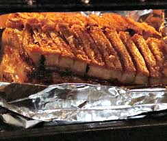 Oven baked pork tenderloin in aluminum foul : Moist Roast Pork And Crackling Lovefoodies