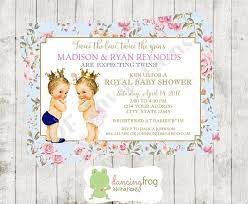 Vintage Antique Twins Twin Prince Princess Baby Shower Etsy Princess Baby Shower Invitation Vintage Baby Shower Invitation Baby Shower Princess