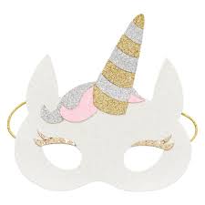 Kids Novelty Unicorn Mask Glitter Finish With Soft Felt Back And Elastic Strap Unicorn Mask Unicorn Birthday Parties Craft Projects For Kids