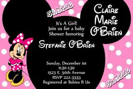 Apart from birthday parties, minnie mouse invitations are amazing for the baby shower parties as well. Minnie Mouse Ears Baby Shower Invitations One Picture Pink Minnie Mouse Baby Shower Baby Shower Invitation Wording Minnie Mouse Invitations