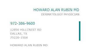 Dermatology partners dallas hillcrest and is affiliated with baylor university medical center, part of baylor scott & white health. 1558544775 Npi Number Howard Alan Rubin Md Dallas Tx Npi Registry Medical Coding Library Www Hipaaspace Com C 2021