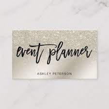 Event Planner Pearl Glitter Ivory Ombre Gradient Business Card Zazzle Com Event Planner Business Card Event Planner Business Card Design Wedding Planner Business