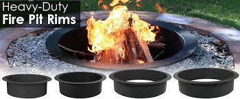 Fire rings, fire pit burner pans, complete fire pit kits with electronic ignition, battery ignition systems, custom stone fire pits, outdoor firepit logs, firepit covers, black lava rock, volcanic stone, csa certified fire pit kits, contemporary fire pits, fire pit designs and ideas. Amazon Com Sunnydaze Wood Burning Outdoor Fire Pit Ring Liner Heavy Duty Diy Above Or In Ground Fire Ring Kit 45 Inch Outside X 39 Inch Inside Garden Outdoor