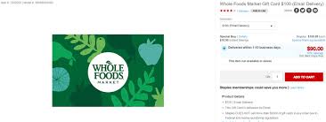 Tune in to alibaba.com to discover exclusive free food gift cards that fit your budget. Dead 100 Whole Foods Gift Card 5x At Staples