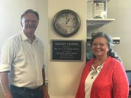 The plaque honoring the Mickle...