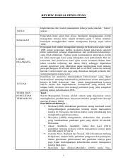 Pada kesempatan kali ini akan dibahas mengenai contoh hasil review. Implementasi Dari Sistim Manajemen Kinerja Finale Review Jurnal Penelitian Judul Masalah Latar Belakang Tujuan Teori Dan Penelitian Terdahulu Course Hero
