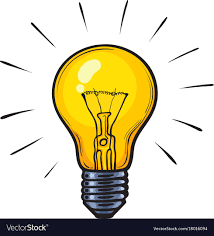 Cartoon Glowing Yellow Light Bulb Royalty Free Vector Image