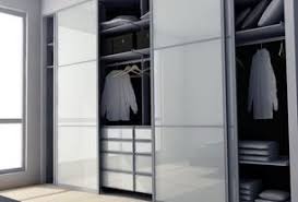 Modern Closet With Laminate Floors Ikea Sekken Pair Of Sliding Doors Frosted Glass Modern Closet Doors Ikea Closet Design Modern Closet