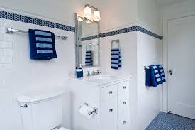 Traditional Blue Bathroom Designs Bathroom Traditional With Custom Shower Cobalt Penny Rounds Traditional Bathroom White Bathroom Decor Bathroom Design