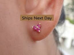 Pink Sapphire Stud Earrings