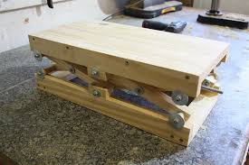 How To Make Your Own Diy Scissor Lift With Plans Woodwork Junkie Lift Table Scissor Lift Mobile Workbench