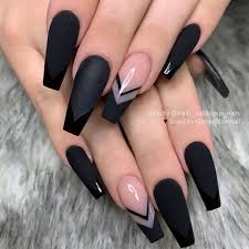 Black Acrylic Nails Coffin Shape 15 Mat En Forme De Cercueil Ongles En Acrylique Pour La Nouvelle Annee Page 2 Sur 3 In 2020 Coffin Shape Nails Matte Acrylic Nails Coffin Nails Long