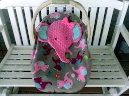 Super Cute Appliqued Girls Pink Elephant Infant Baby Etsy Baby Carrier Cover Etsy Baby Pink Elephant