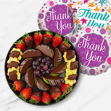 Thank You Gift Platter Balloon Bundle Edible Arrangements