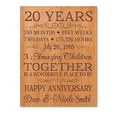 Jan 22, 2015 · each wedding anniversary is a celebration of this unique relationship and all of the memories of the past year. Buy Personalized 20th Anniversary Wall Plaque By Lifesong Milestones On Opensky 20th Wedding Anniversary Gifts 20th Anniversary Gifts 20 Year Anniversary Gifts