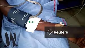 A victim receives treatment at State Specialist hospital, in Maiduguri
