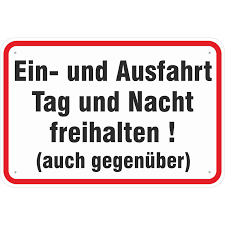 Kategorien schilder schilder für haus und hof. Schild Einfahrt Und Ausfahrt Tag Und Nacht Freihalten Gegenuber 3mm Aluverbund Ebay