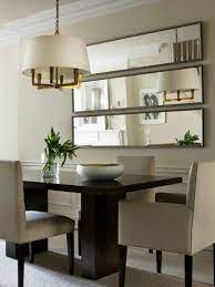Amazing gallery of interior design and decorating ideas of mirror over buffet in dining rooms by elite interior designers. Big Blank Wall Design Solutions House Mix Dining Room Small Dining Room Wall Decor Modern Dining Room