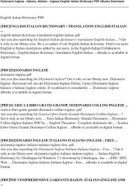Scopri la traduzione in inglese del termine accordo nel dizionario di inglese di corriere.it. Dizionario Inglese Italiano Italiano Inglese English Italian Dictionary Pdf Free Download