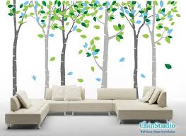 Birch Tree Wall Decal Nursery 6 Birch Tree With Flying Leaves Tree Nursery Wall Decal Baby Decor Nursery Wall Sticker Children Wall With Images Birch Tree Wall Decal Forest Wall Decals Vinyl Wall Tree