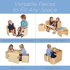 Amazonsmile Ecr4kids Bentwood Multipurpose Kids Table And Chair Set 3 Piece Adaptable Furniture In 2020 Kids Table And Chairs Table And Chair Sets Multipurpose Table