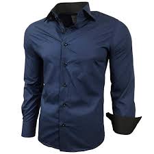 Bei einer spitzen, verstellbaren manschette ist die ecke. Jeel Herren Hemd Langarm Business Freizeit Hochzeit Bugelleicht Slim Fit Hemd Mit Scharzem Kontrast An Innenarmeln Kr Herren Hemden Hemd Slim Fit Hemden