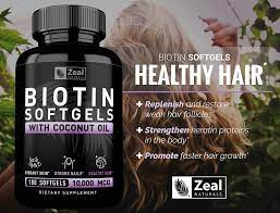 Amazon Com Pure Biotin 10000mcg Organic Coconut Oil 180 Softgels 10 000mcg 6 Month Supply Biotin Vitamins For Skin Hair Growth For Men Coconut Oil Hair