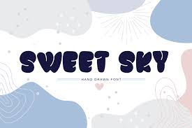 Hand drawn & handmade fonts. Sweet Sky Rotund Font In Fonts On Yellow Images Creative Store