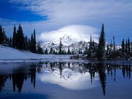 Free Download Snowy Mountains Background Winter Scenery Winter Landscape Beautiful Winter Scenes Mountain green tree winter frozen mirror cold wallpaper hd.