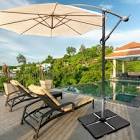 4 Cantilever Offset Umbrella Base Weight Stand Water/Sand Filled Gymax