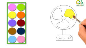 How To Draw A Table Fan Table Fan Coloring For Kids Table F Art For Kids Coloring For Kids Kid Table