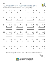 6th grade multiplying decimals worksheets, including multiplying decimals by whole numbers, multiplying decimals by decimals, mental multiplication of decimals, multiplying decimals by 10, 100, 1,000 or 10,000 and decimal multiplication in columns. Splendi Multiplying And Dividing Decimals Worksheets 5th Grade Worksheet Pdf Free Samsfriedchickenanddonuts