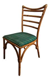 1940s Boho Chic Scorched Bamboo Accent Chair Chair Mid Century Modern Furniture Side Chairs