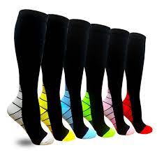 6 8 Pairs Of Upgraded Knee High Graduated Compression Socks 15mmhg L Xl White Assorted 9 6 Pairs C318qkhcxu5 Size Large X Large Compression Socks Womens Compression Socks Knee High Compression Socks