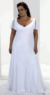 A Simple A Line Dress With Flutter Sleeves Plus Size Wedding Dresses With Sleeves Plus Size Wedding Gowns Informal Wedding Dresses