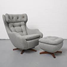 Parker Knoll 1028 Vintage Statesman Chair And Footstool After Makeover Using Grey Moon And Sons Wool Fabric W Knoll Chairs Knoll Furniture Furniture Upholstery