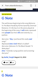 Accurate Urban Dictionary Never Fails To Impress Me Emo Band Memes My Chemical Romance Band Humor
