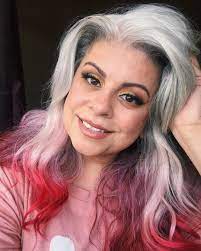Yes To Natural Grey Hair And Red Ombre Since Transitioning To Grey I Ve Been Loving Semi Permanent Colors O Natural Grey Hair Cool Hairstyles Hot Hair Styles
