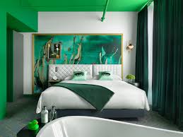 This Hotel Room Can Change Your Mood With The Power Of Color Hotels Room Chaise Lounge Living Room Hotel