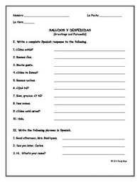 Best Seller Spanish Greetings And Farewells Practice Worksheet Spanish Greetings Spanish Worksheets Free Spanish Lessons