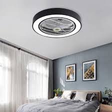 This flush mount ceiling fan comes with four modules that look very attractive and modern. Jinweite Ceiling Fan With Light 22 Inches Led Remote Control Fully Dimmable Lighting Modes Invisible Acrylic Blades Metal Shell Semi Flush Mount Low Profile Fan Black Amazon Com