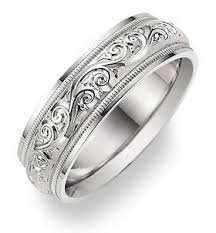 18k White Gold Paisley Design Wedding Band Wedding Rings Vintage Cool Wedding Rings Womens Wedding Bands
