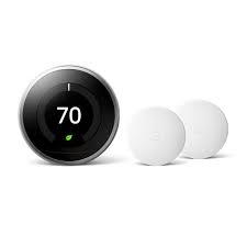 Control all your smart devices on one home display or with your voice. Google Nest Learning Thermostat 3rd Gen In Stainless Steel And Google Nest Temperature Sensor 2 Pack Home Depot Exclusive Bh1252 Us The Home Depot